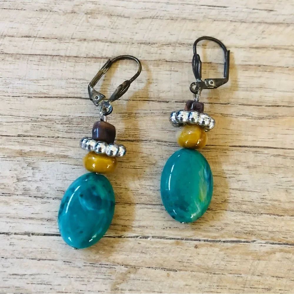 NWT Monet Boho Turquoise Bead Earrings